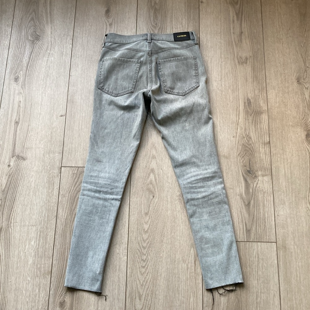 Express Skinny Jeans Mid Rise Women’s 0 Gray 4-way hyper stretch Non distressed